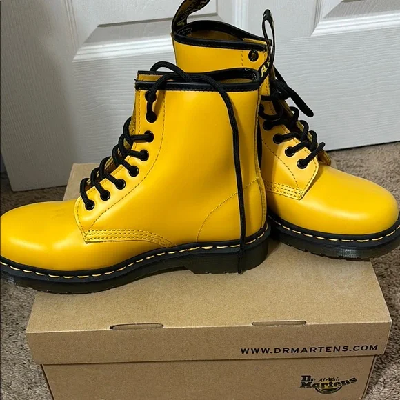 Dr. Martens Yellow Ankle Boots - Picture 3 of 6